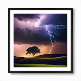 Lightning In The Sky 17 Art Print