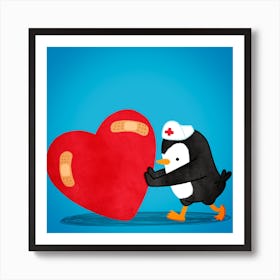 Penguin Nurse Can Fix Your Heart Art Print