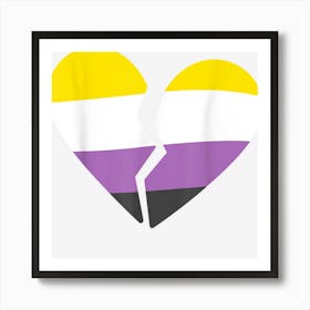 Non Binary Heartbreak Nonbinary Broken Heart Pride Month Art Print