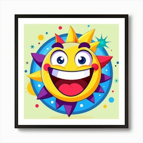 Yellow Emoji Smiley Face With Big Smile 1 Art Print