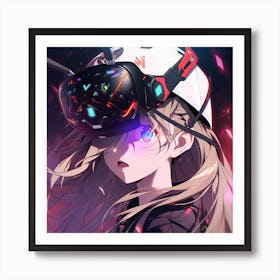Anime Girl With Vr Headset Art Print