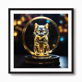 Cat In A Glass Art Print