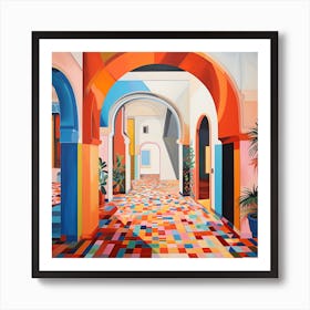 Bohemian Contemporary Art Print - Tropical & Colourful Archways Art Print