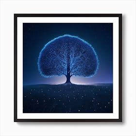 Tree At Night 4 Poster