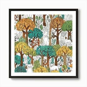 Whimsical Forest Scene Art Print