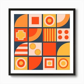 Square Shapes Pattern Design Art Print