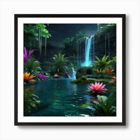 Default Photo Realistic Image Of An Alien Jungle With A Lagoon 0 ١ 1 Art Print