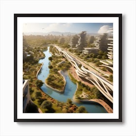 Futuristic City 195 Art Print