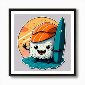 Sushi Surfboard 2 Art Print