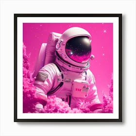 Pink Astronaut Art Print