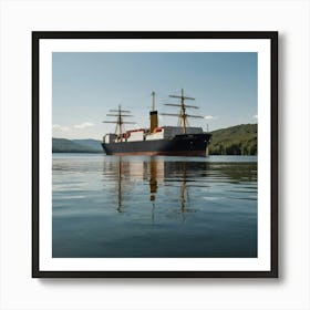 Ship On The Lake Art Print