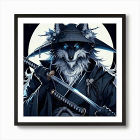 Wolf Samurai Art Print