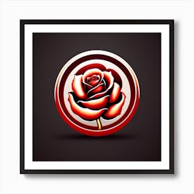 Rose In A Circle Art Print