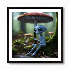 Alien In The Forest Poster