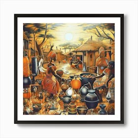 African Village Art Print