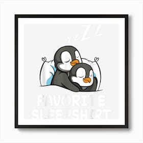 Penguine Penguins Nap Sleeping Sleep Pajama Nightg Art Print