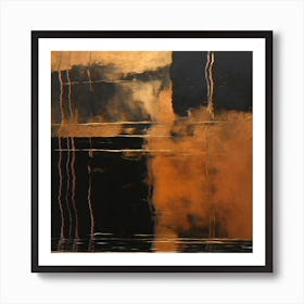 Abstract Painting Black And Gold Wall Art 1 Art Print