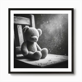 Teddy Bear Sitting On A Chair Art Print