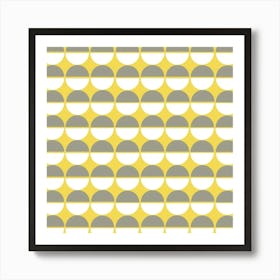 Yellow And Grey Circles Art Print