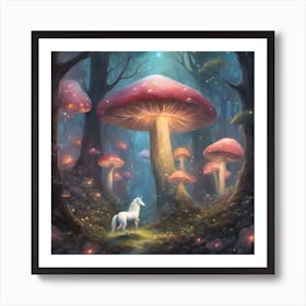 Unicorn In The Forest Art Print