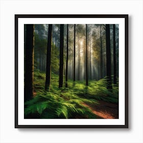 Ferns In The Forest 4 Art Print