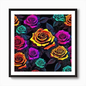 Colorful Roses 46 Art Print