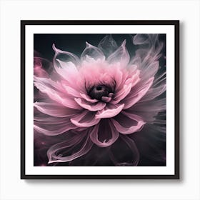 Pink Flower With Smoke Art Print