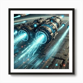 Cascade Sovereignty Scifi Poseidon Dreadnought Missiles Art Print