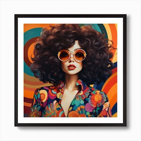 70s Fashion Stylized Women Series 2 Art Print