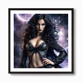 Gothic Woman in Space Art Print