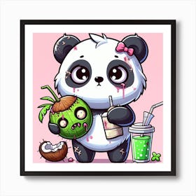 Zombie Panda Art Print