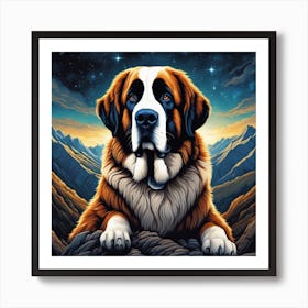 Bernard Mountain Dog 1 Art Print