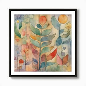 Blossoming, Paul Klee Botanical Abstract Art Print 6 Art Print