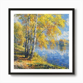 Birch Trees By The River 4 Art Print