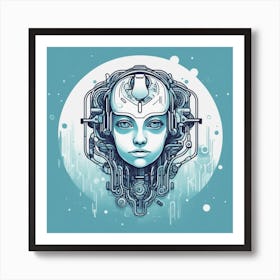 Cyborg Woman Art Print