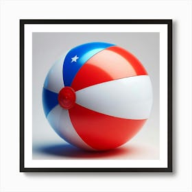 Flag Of Puerto Rico Beach Ball Art Print