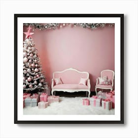 Pink Christmas Tree 3 Art Print