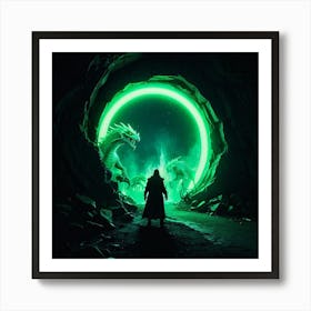 Man In A Dark Tunnel Art Print