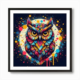 Colorful Owl Art Print