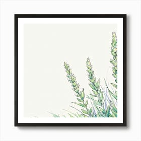 Watercolor Grasses Art Print