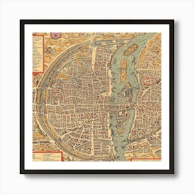 Map Of Paris Art Print