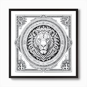 Lion Motif Vintage Crest Poster Art Print Art Print