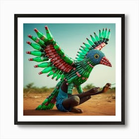 Bird Made Of Coca Cola Bottles Art Print