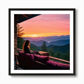 Sunset In The Smoky Mountains Art Print