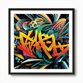 vibrant graffiti and abstract patterns Art Print Art Print