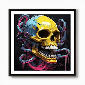 Skull With Tentacles Art Print