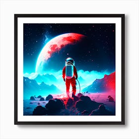 Astronaut In Space Art Print