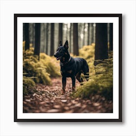 German Shepherd Dog In The Forest 1 Art Print