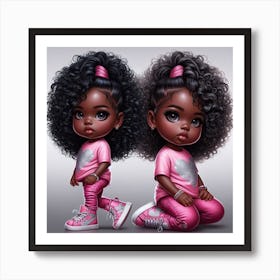 Little Black Girl With Afro Art Print