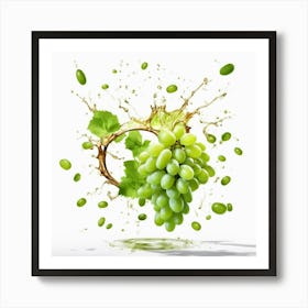 Grapes Splash Art Print